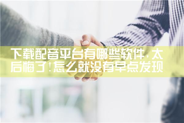 下载配音平台有哪些软件|MR好色